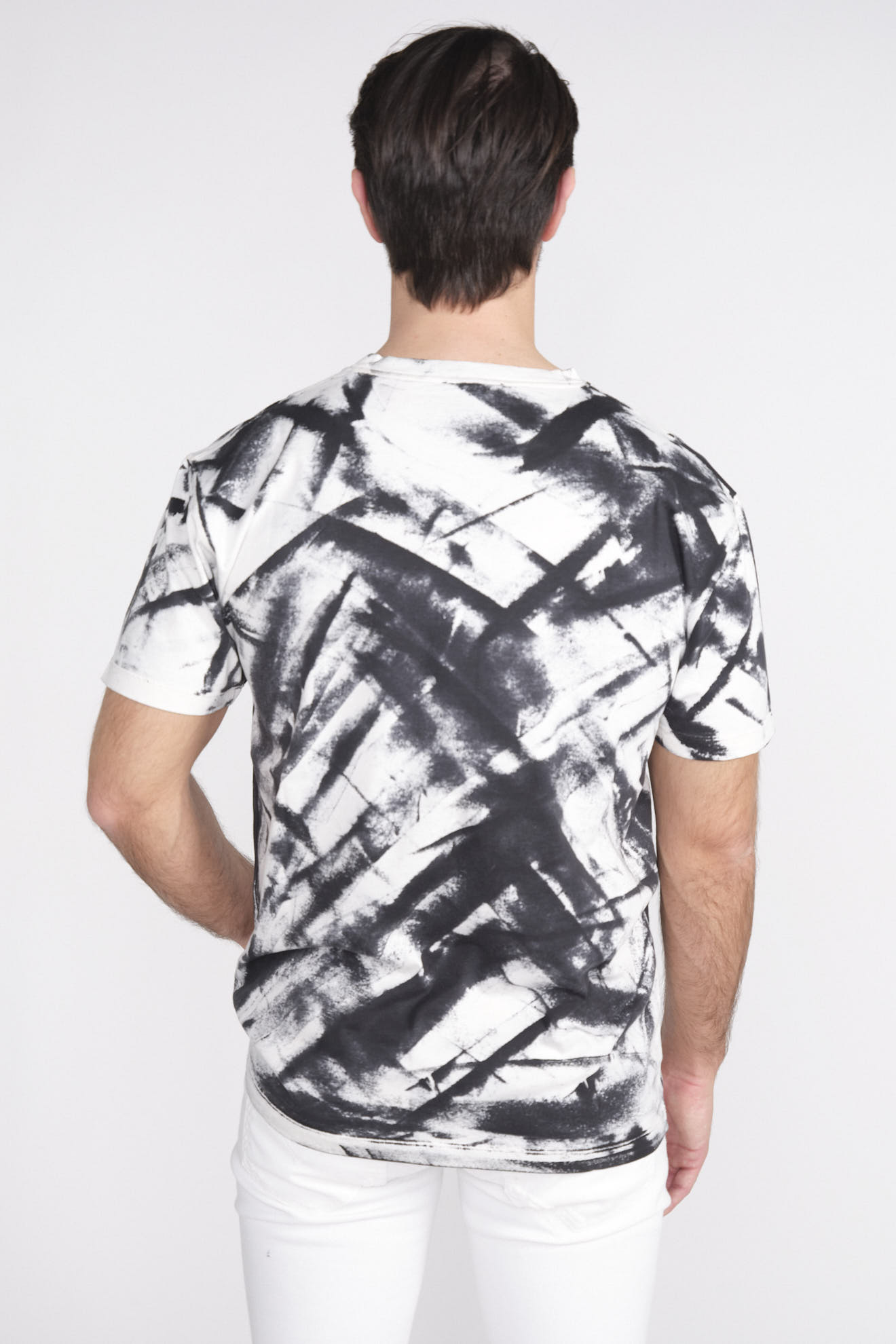 Avant Toi Maglia Collo Over - T-shirt with hand painted look black M