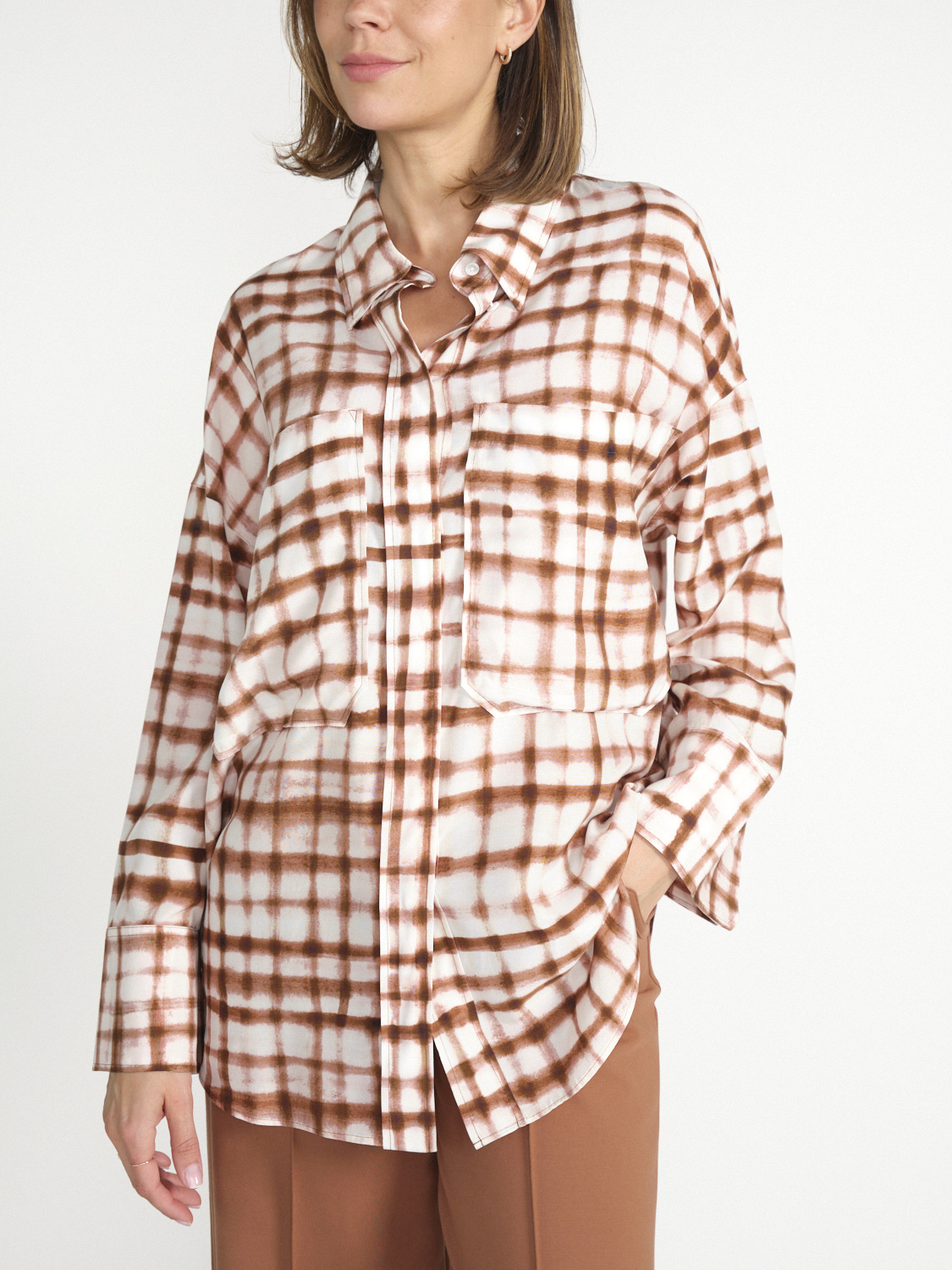 Dorothee Schumacher Checked Statement – Karierte Bluse braun XS