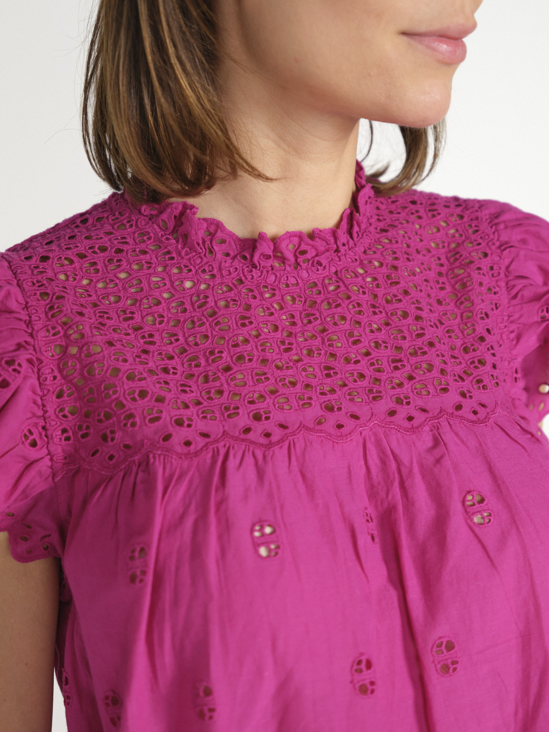 Ulla Johnson Kassi Shirt aus leichtem Baumwolle – Voile  pink 34