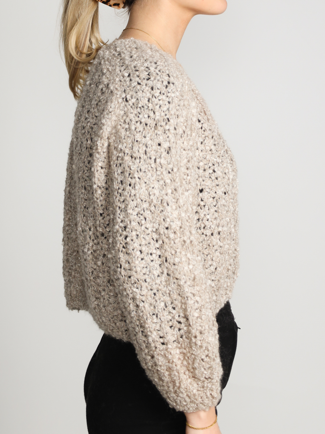 Maiami Boucle Broiche – chunky knit sweater  beige M/L