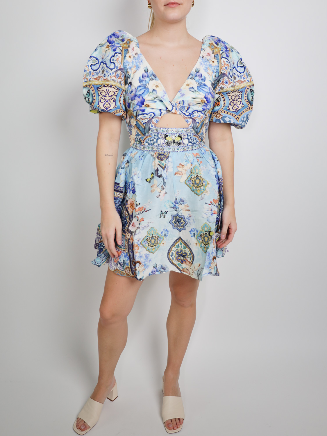 Camilla Al Manial - Floral mini dress   hellblau S