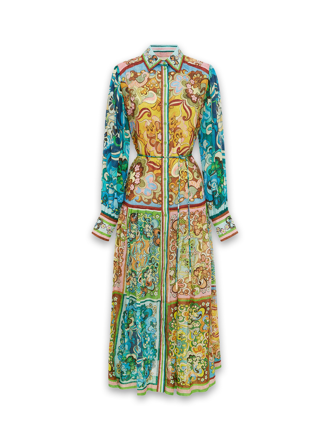 Alemais Evergreen - Vestito midi con disegno artistico colorato  multicolore 40