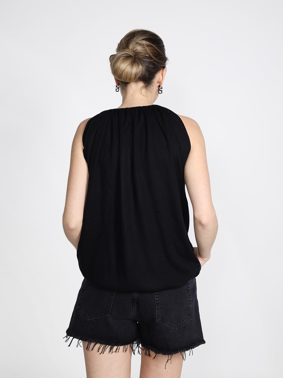 Frenckenberger Draped top  black XS