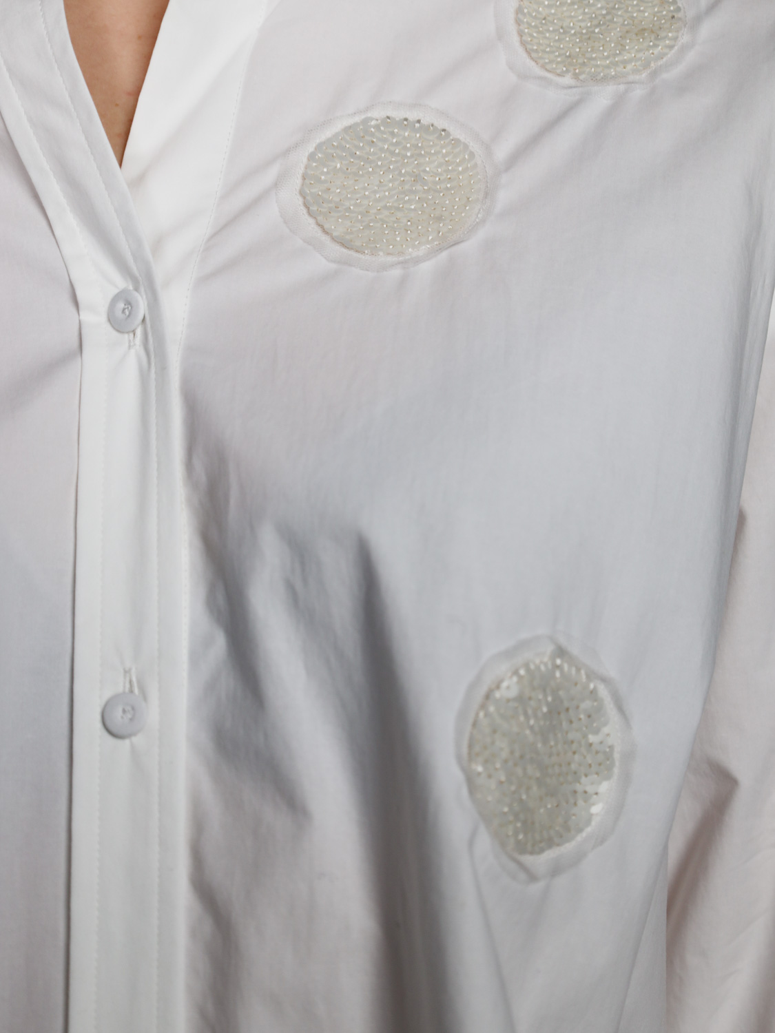 Odeeh Blouse with sequin appliqués   white 34