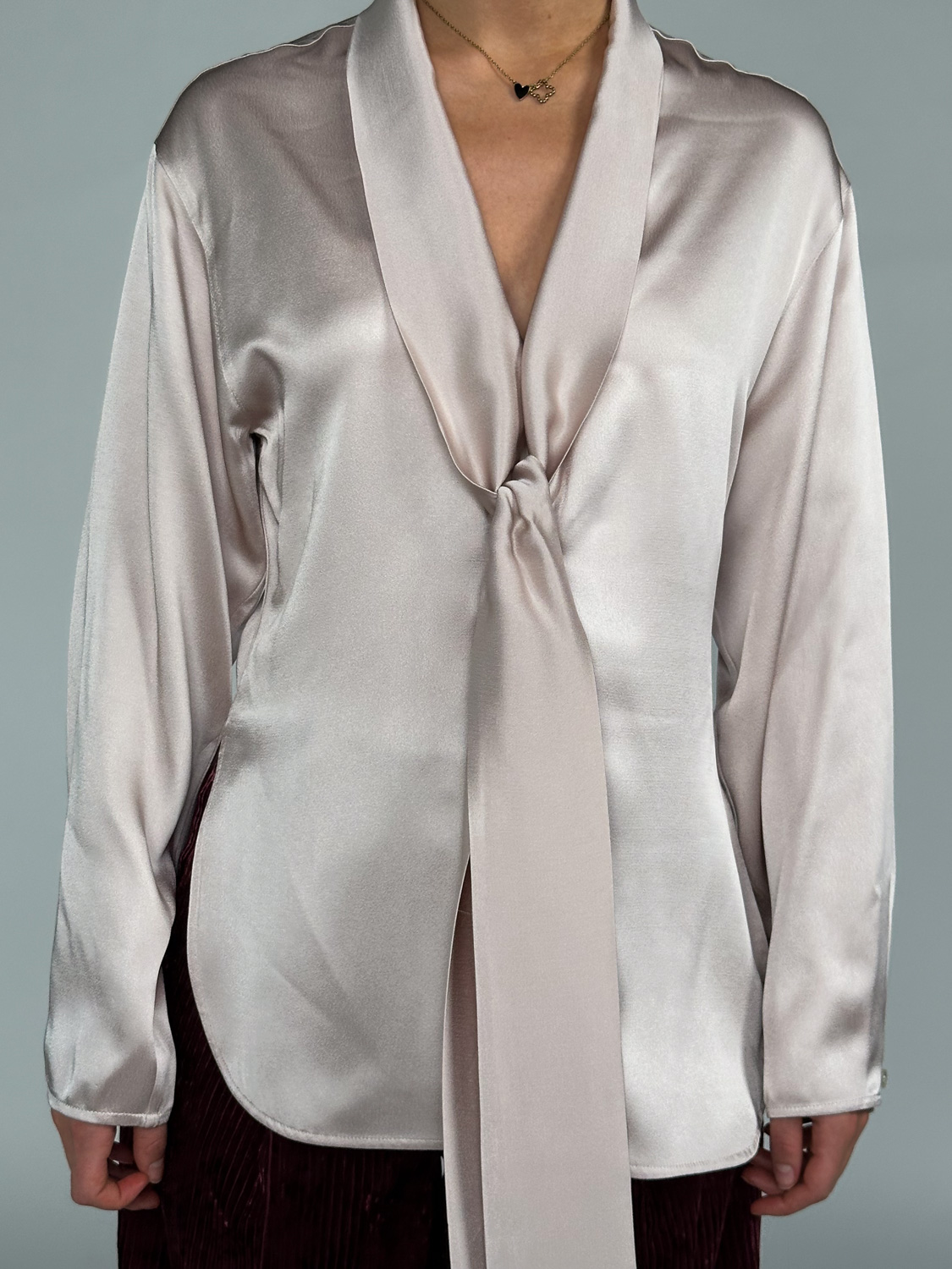 Victoria Beckham V-Neck Scarf - Bluse mit Schalkragen-Detail  rosa 38