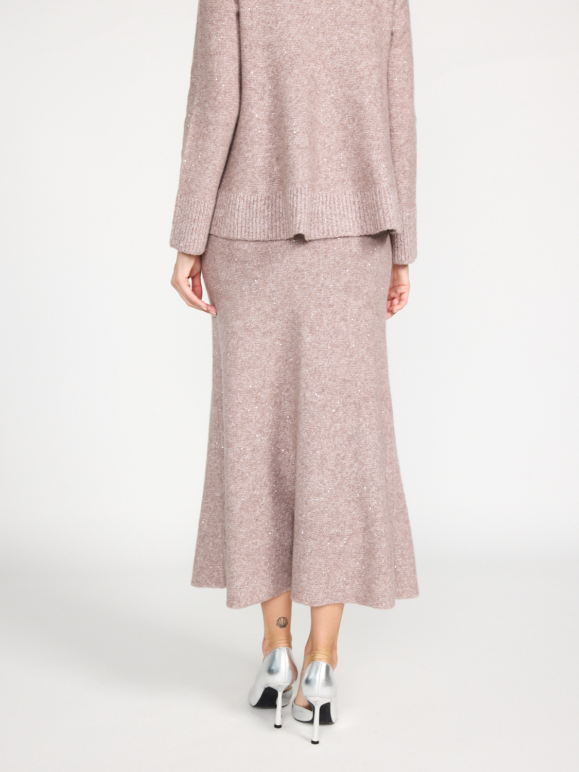 LU Ren Carrie - Knit skirt with lurex details  rosa S