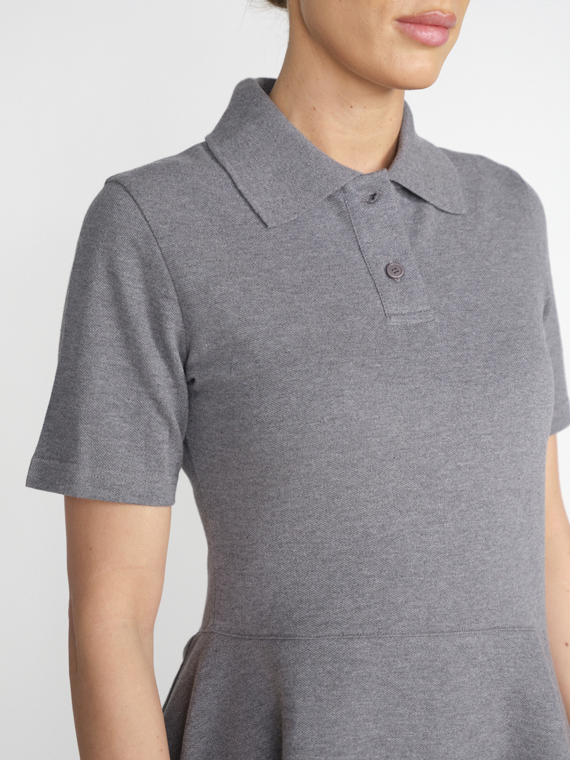 JW Anderson Polo asimmetrica - Mini abito in cotone a maniche corte   grigio S