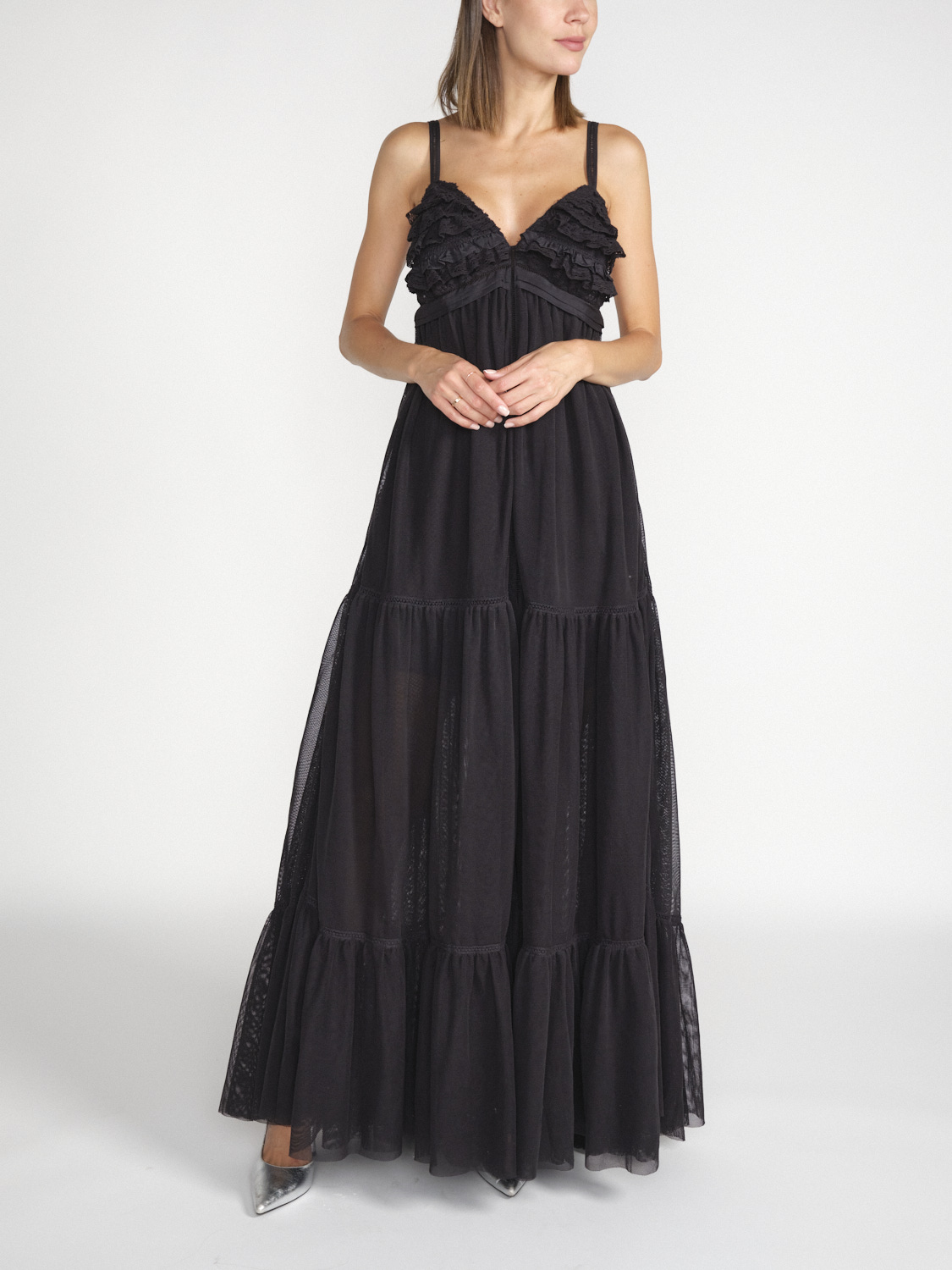 Dorothee Schumacher Beautiful – Maxikleid mit Spitzendetails  negro XS